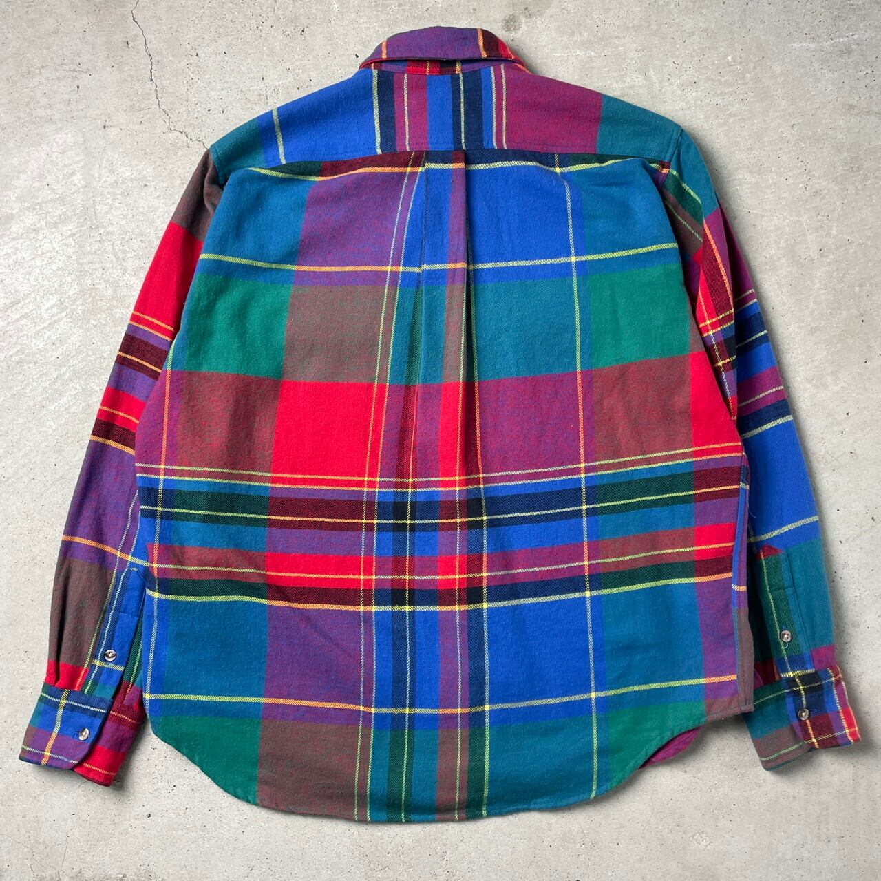 80〜90年代 黒タグ Eddie Bauer エディーバウアー チェックシャツ 