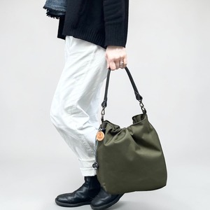 BALON：カーキ（CORDURA　撥水加工ナイロン素材セミショルダーバッグ）＜受注製作＞