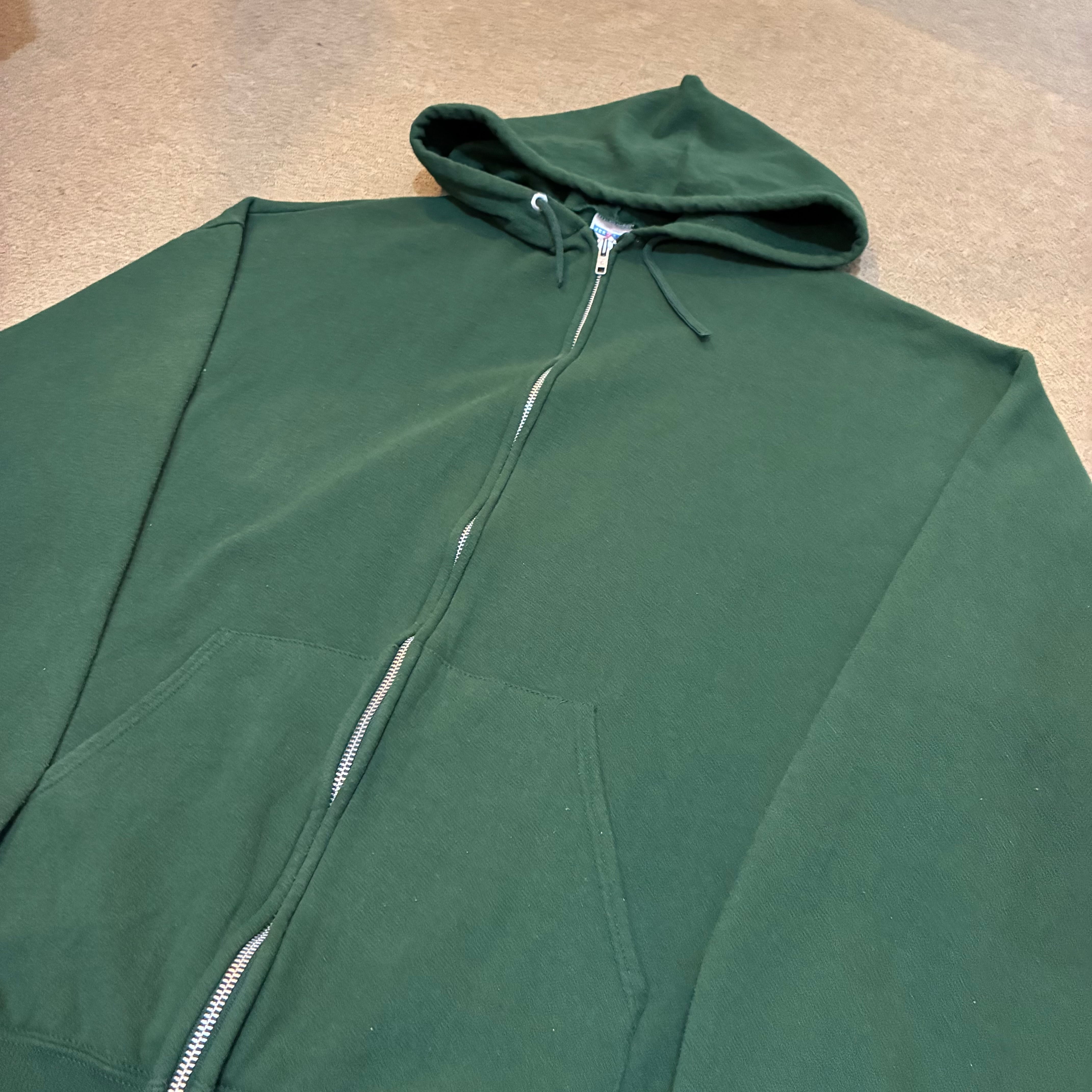 00s JERZEES zip up plain sweat parka | 仙台 古着屋 ShuShuBell