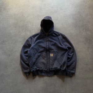 90's Carhartt Active Jacket Navy Heavy Fade & Distressed