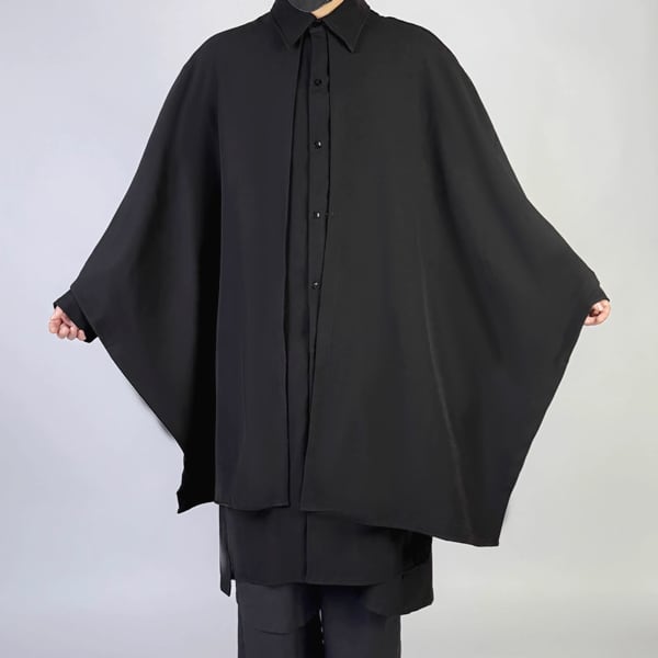 フェイクツーピースポンチョテイストロングシャツ(ruf_02546)