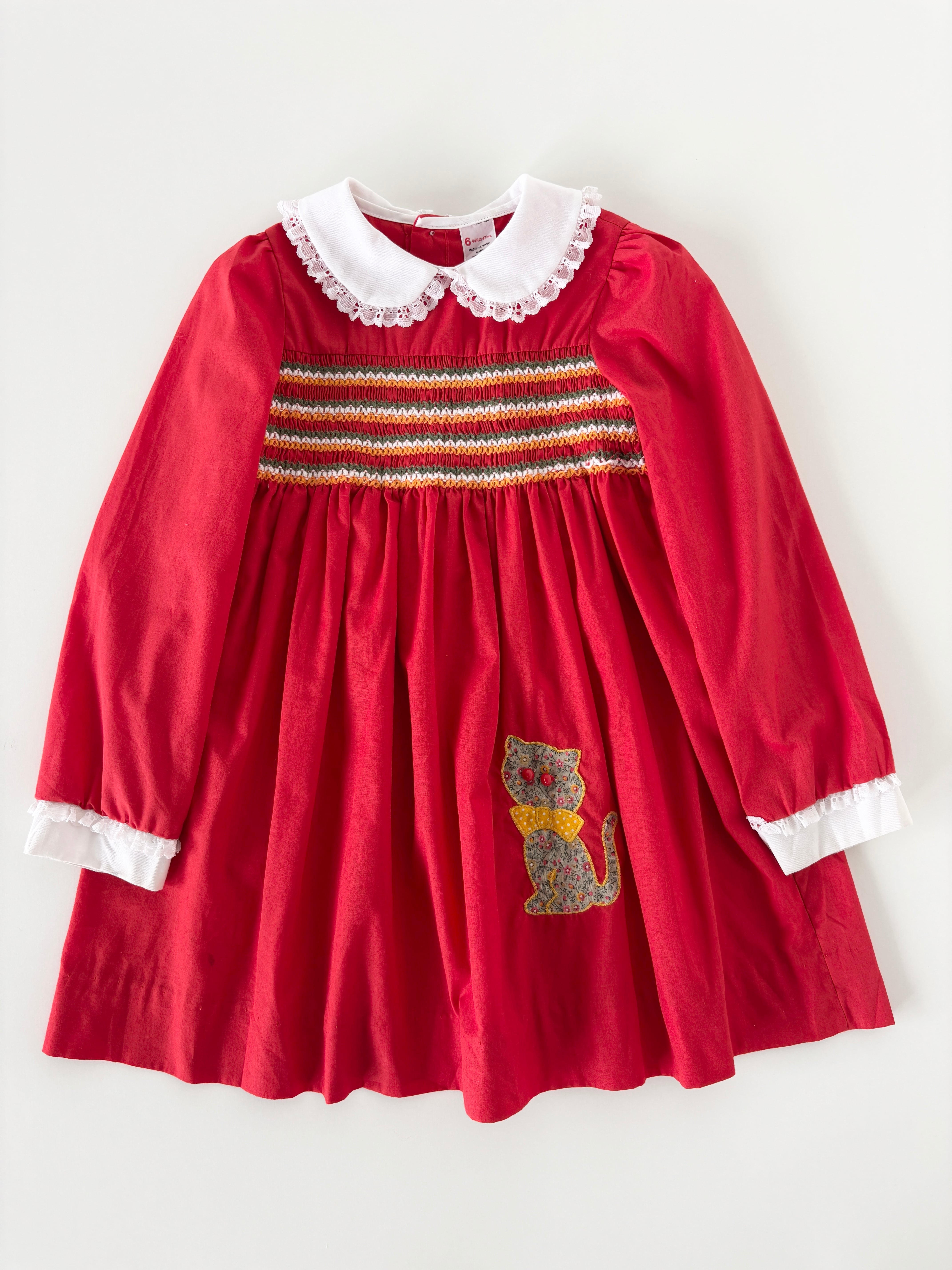 【5T相当・vintage】Sears cat dress