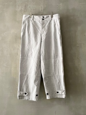TrAnsference back twin pocket herringbone military pants - past white garment dyed