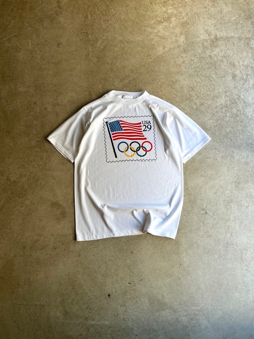 USA製 90's alore PRINT T-SHIRTS “OLYMPIC STAMP DESIGN”