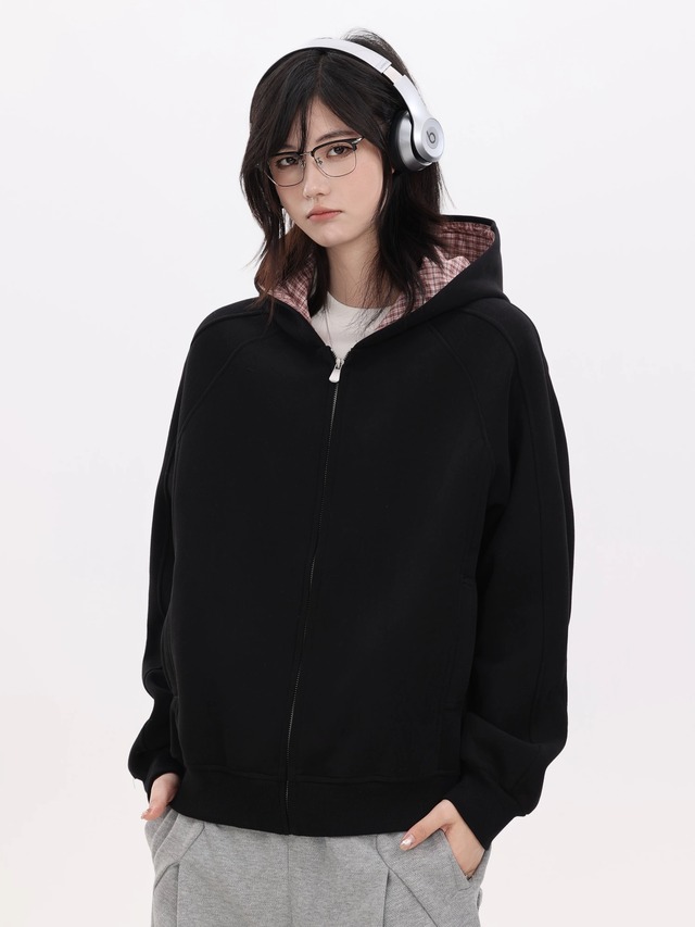 ルーズチェックフードパーカー / LOOSE CHECK HOODIE