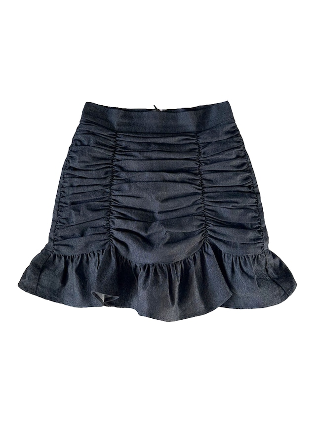 "my" whip skirt -black denim-