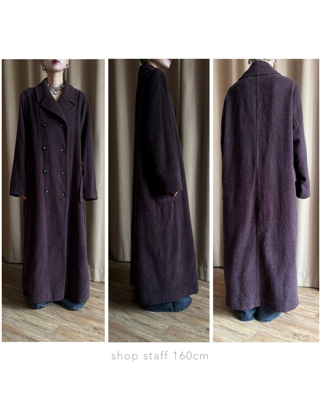 brown purple color chester coat-5055-11