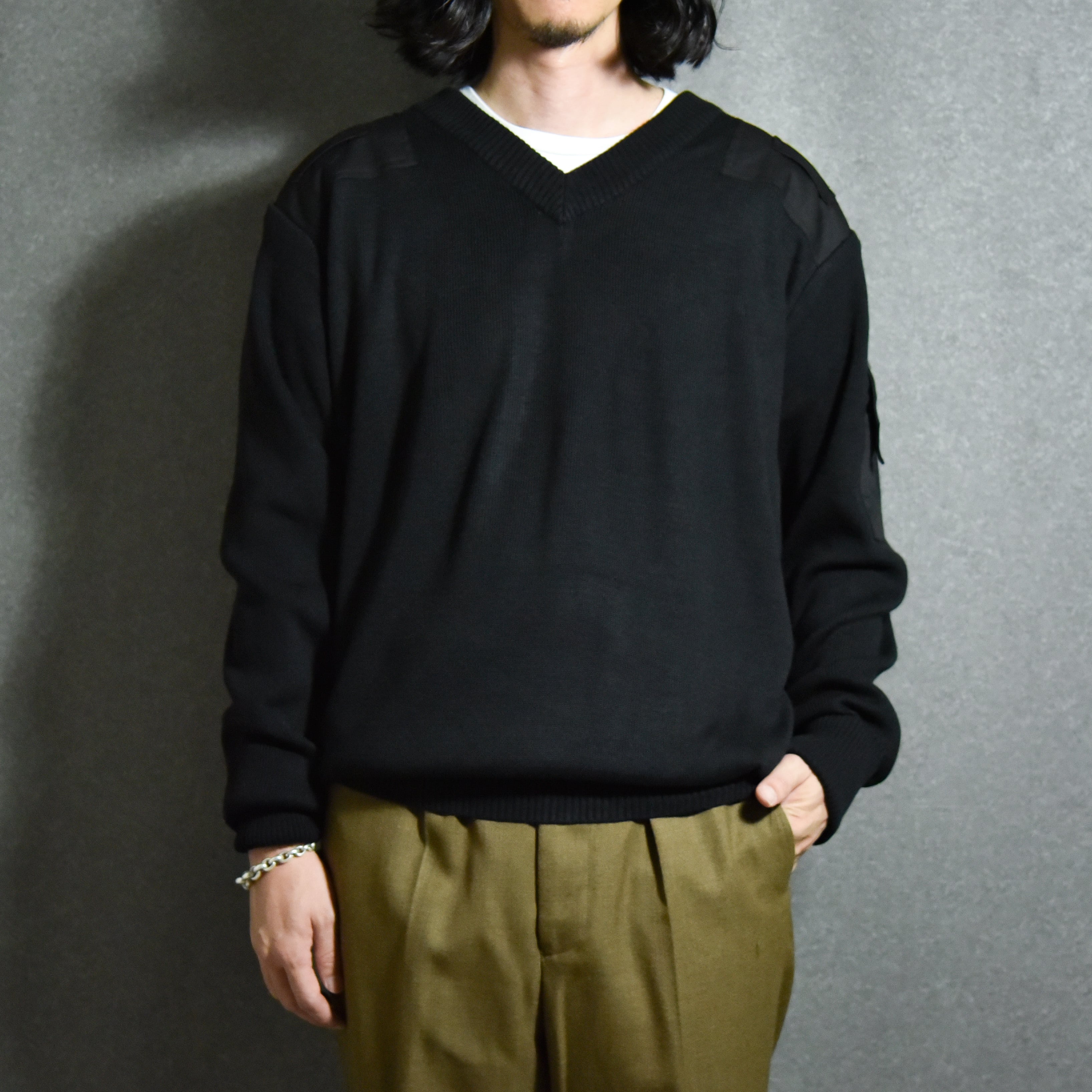 【DEAD STOCK】British Prison Service V-neck Sweater イギリス