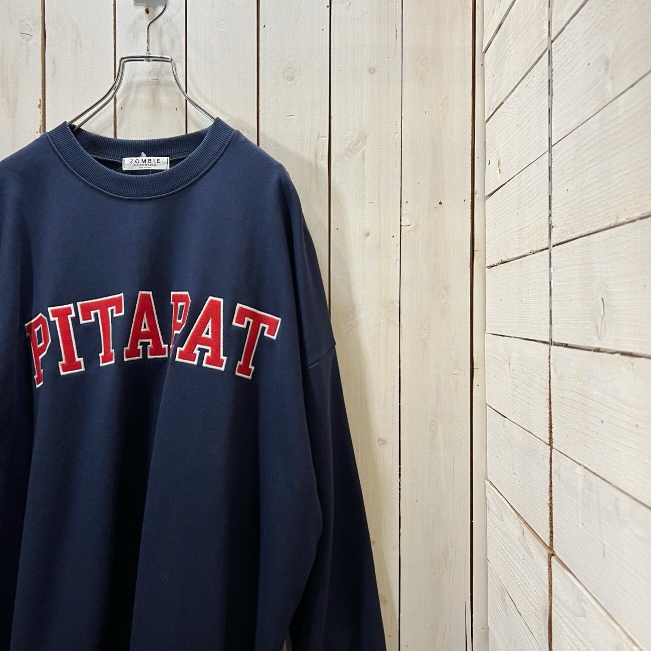 221852-9】PITAPAT logo embroidered crew neck sweatshirt / PITAPAT ...