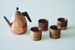 Stockmann Solid Copper & Teak Tea set(Anonymous)