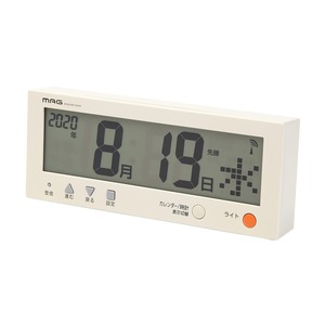 【在庫処分】MAG(マグ) デジタルカレンダー 高齢者 シニア シンプル 掛け時計 壁掛け時計 置き時計 電波時計 カレンダー 時刻 表示切り替え 六曜 ライト ベージュ こよみん W-762 BE-Z ノア精密