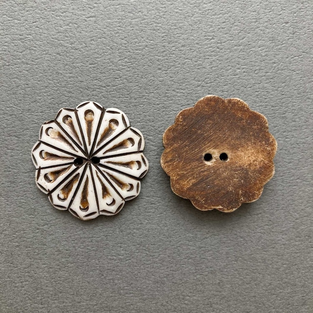 〈再入荷〉ギザギザラインカウボーン2穴ボタン（30mm）