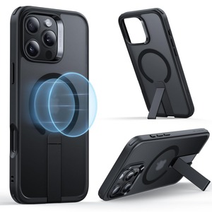 【努力特価】【スタンド内蔵・Magsafe対応】ESR iPhone 16 Pro Max ケース スタンド付き いphone16promax ケース magsafe対応 iphone16promax専用 マグネット角度調節可能フリックスタンド 軍用規格保護 耐衝撃 いphone16promaxケースBoostシリーズ つや消しブラック