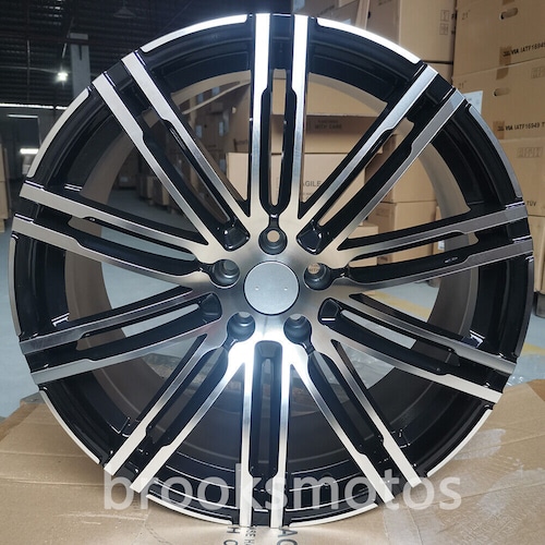 ポルシェ MACAN 21X9 21X10 5X112 ブラック 4 本セット 21インチ ターボスタイルホイール BRN-1343
