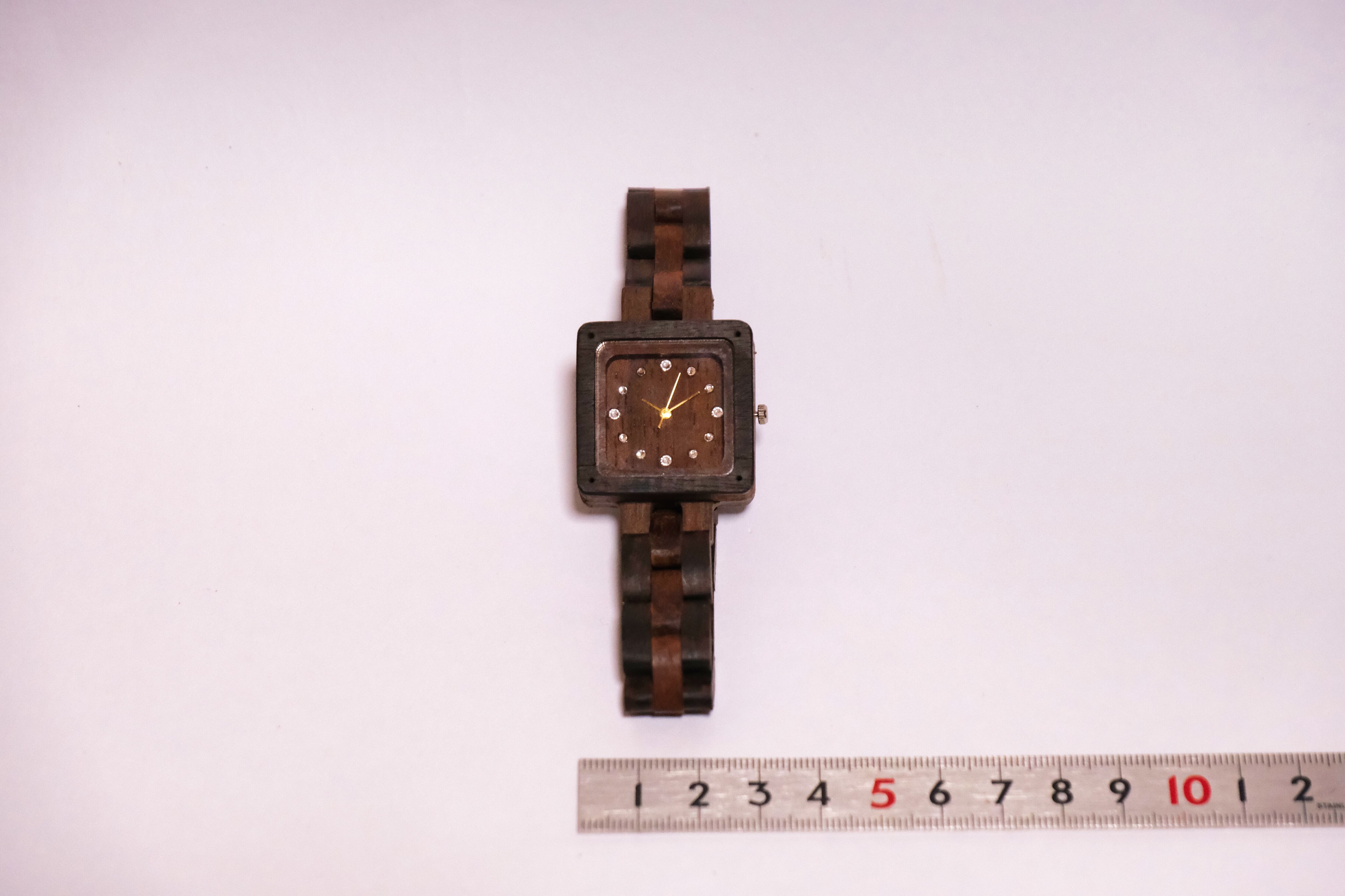 【わたらせ木工店】黒檀製　木製腕時計　”クオーツモデル”