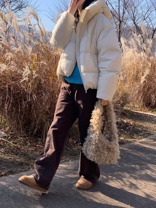 (予約) signature / Cord hood padding jacket 4color