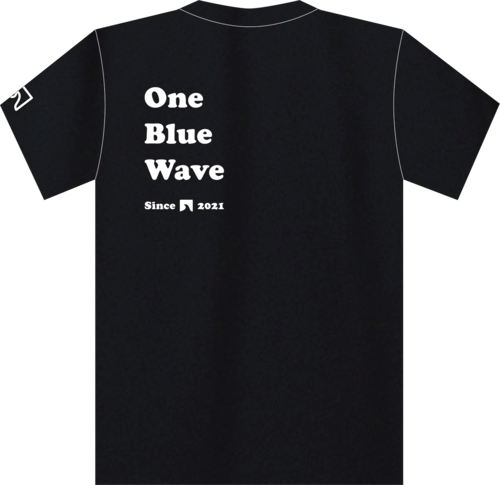 黒船ブラック　OneBlueWave　Tシャツ