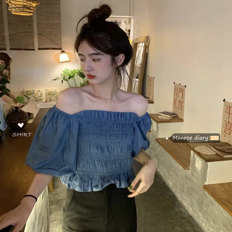 ショートシャツ 薄手サマートップス 大人ガーリー スウィート キュート カジュアル 夏物 モンロー1898581108