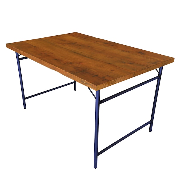 【受注生産】古材ダイニングテーブル ～オールドボード天板×スチール脚B（藍塗装）～