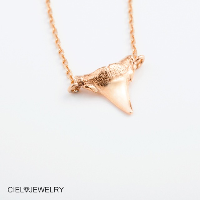 サメ歯 ネックレス K18 ゴールドコーティング シルバー925 K18GP SV  