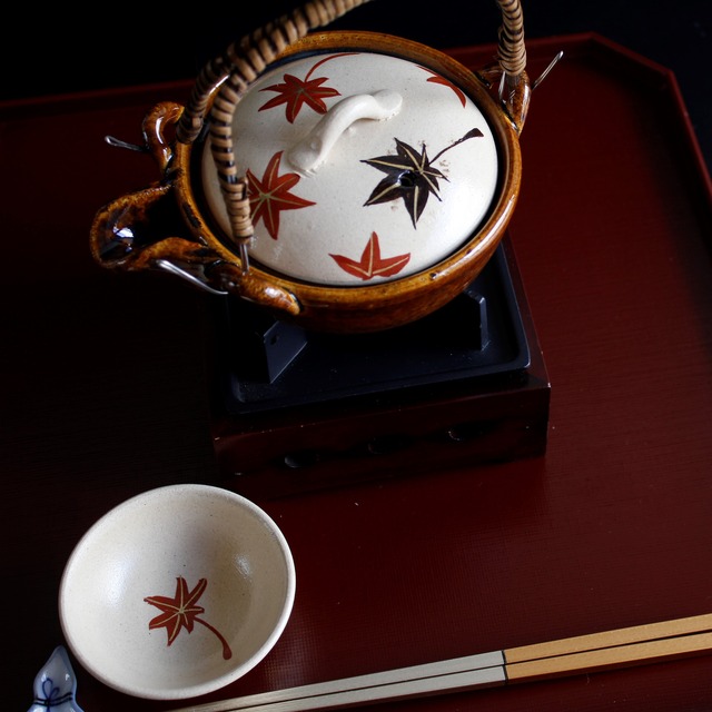 紅葉尽くし　土瓶蒸し　飴釉