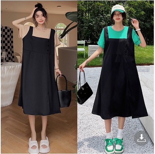 【大きいサイズL-4XL】【春夏新作】ファッションワンピース♪グリーン/カーキ2色展開◆#sbiot-299897