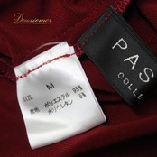 【社交ダンス衣装】ワンピース ドレス Mサイズ PASTIME パスタイム 赤 濃赤 レッド ワインレッド 無地 シンプル 長袖 上品