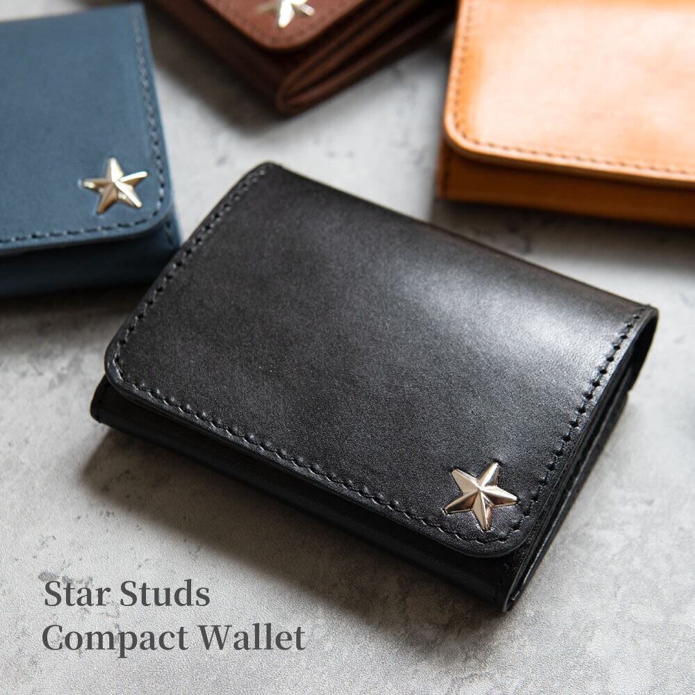 栃木レザー ショートトラッカーウォレット スタッズ財布 6色展開 日本