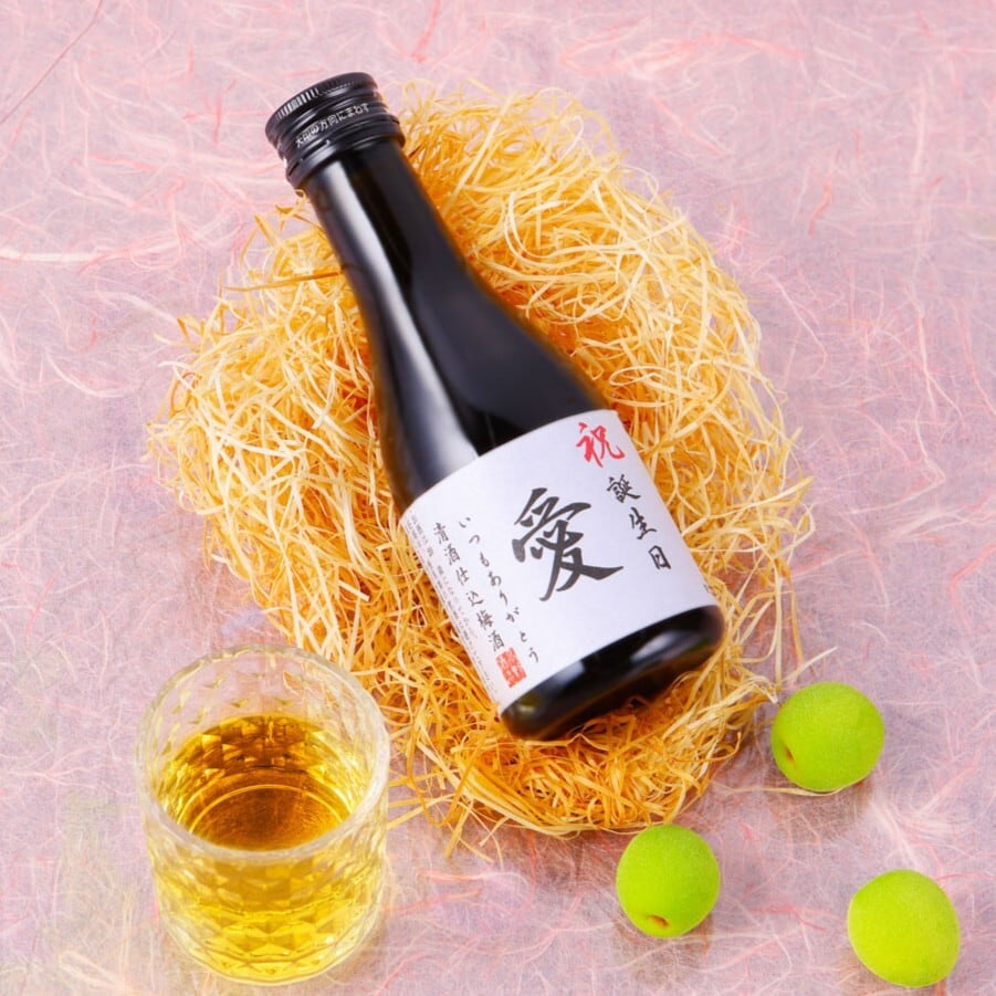 名入れ オリジナルラベル 梅酒 日本酒仕込み 越路吹雪 180ml 一合瓶
