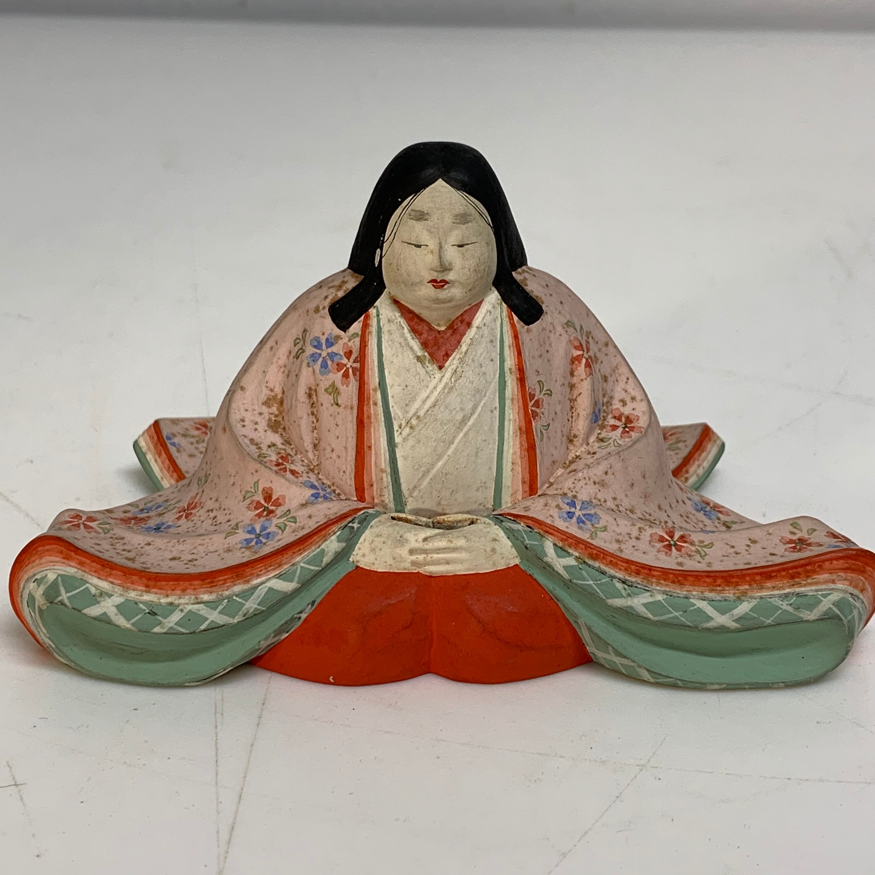 昭和初期 木彫、彩色 西山如拙作 雛人形 おひな様 共箱 昭和六年 共箱