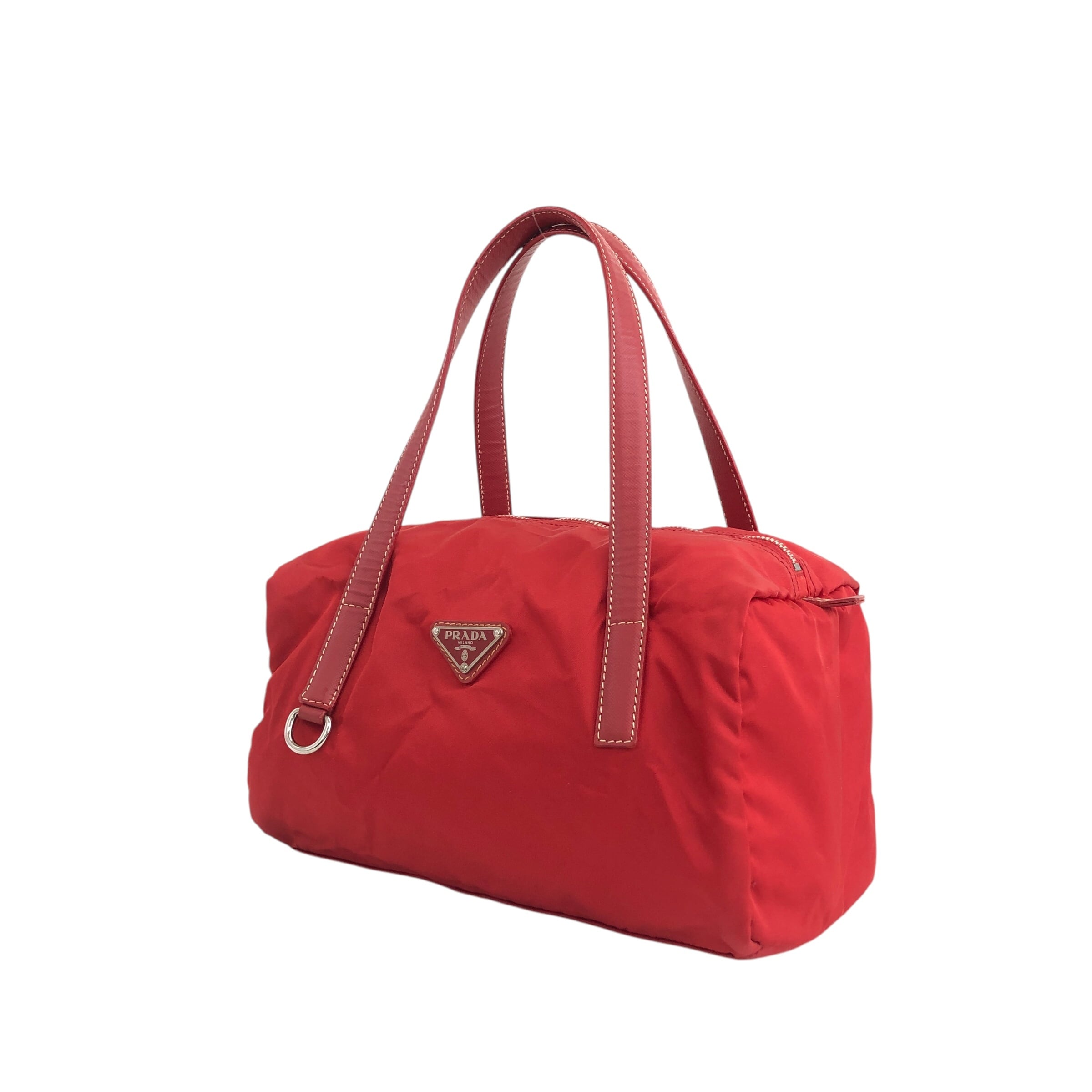 PRADA ナイロン ミニトライアングルバッグ ハンドバッグ レッド