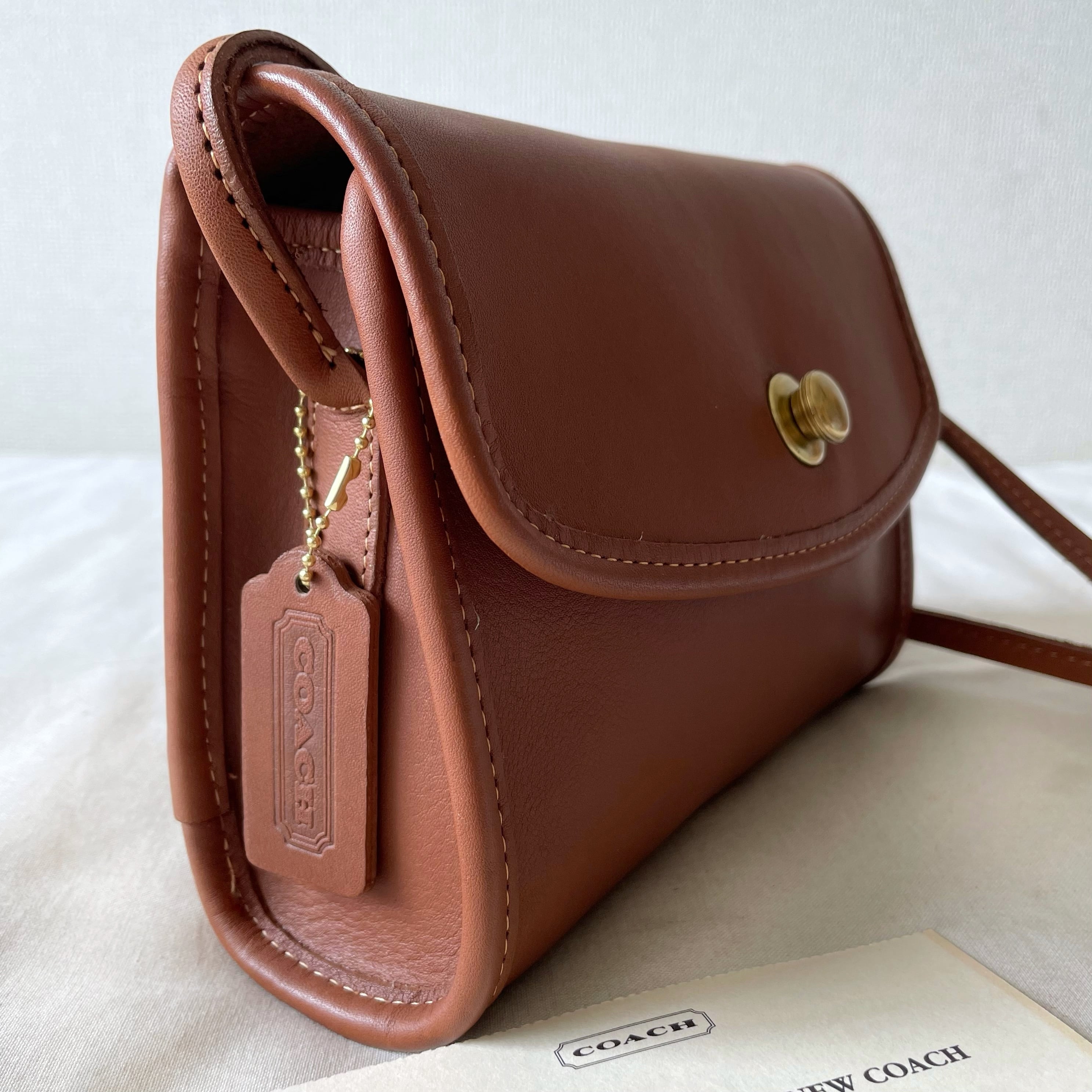 バッグ vintage coach old waist pouch brown オールドコーチ ☆USA製 レザー ウエストポーチ ブラウン ボディバッグ