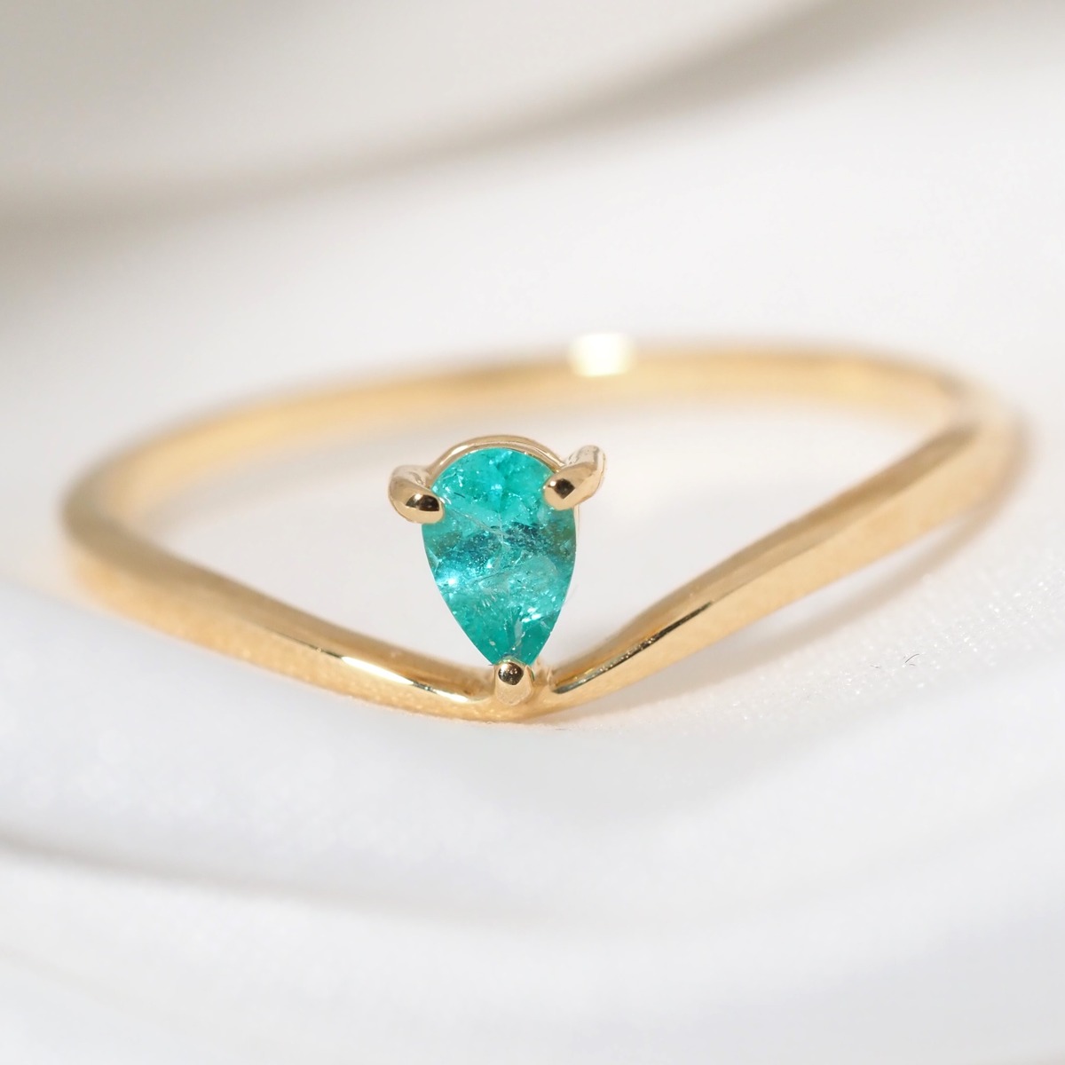 ブラジル産 パライバトルマリン リング 0.123ct k18 | fortejewelry 