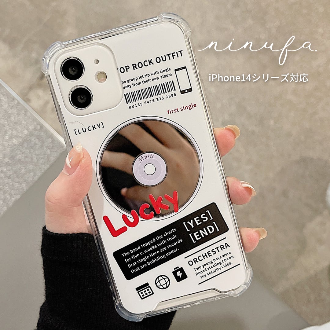 遊び心たっぷり◎ディスクデザイン 鏡面 CD円盤 新型 iPhone15 シリーズ対応 ミラー仕様 music おしゃれ スマホケース ND-14898