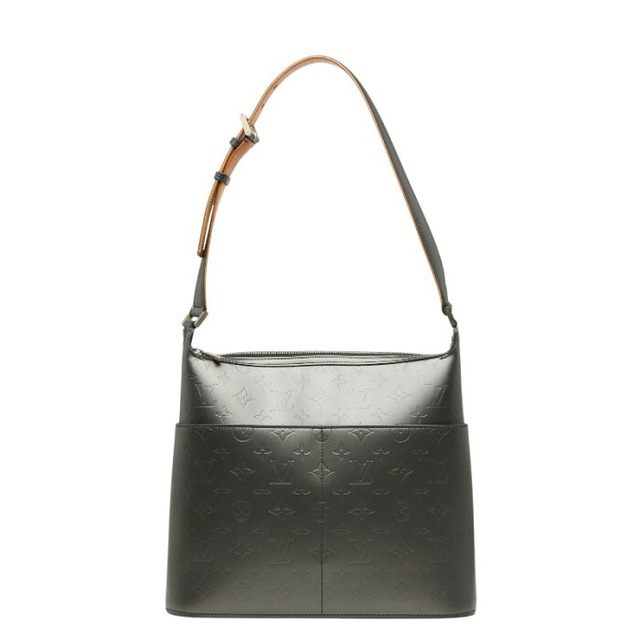 ルイ ヴィトン モノグラム マット サッター ショルダーバッグ M55162 ノワール グレー レザー レディース LOUIS VUITTON 【中古】