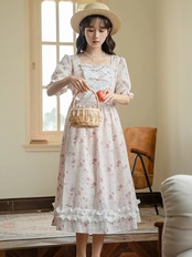 【0025】Frilled Ribbon Cute A-Line Short Sleeve Dress