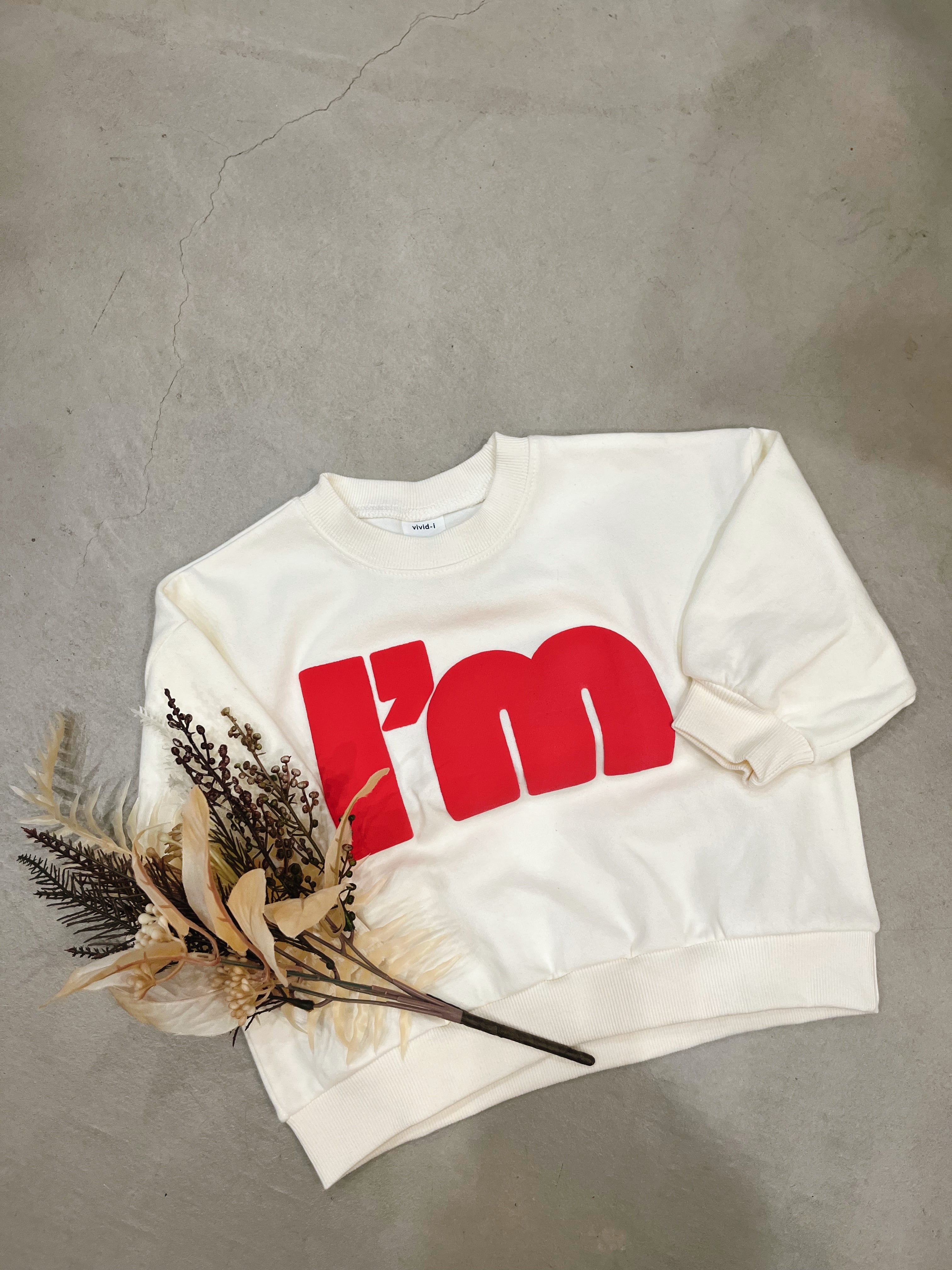 【vivid-i】I’mロゴ スウェットトップス/アイボリー80~120cm)