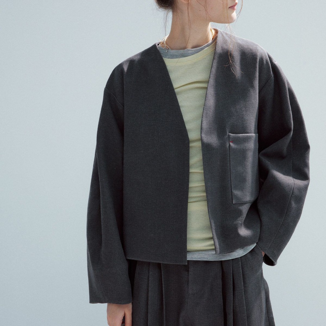 Wrap Design Waist Tie Cropped Jacket T0323