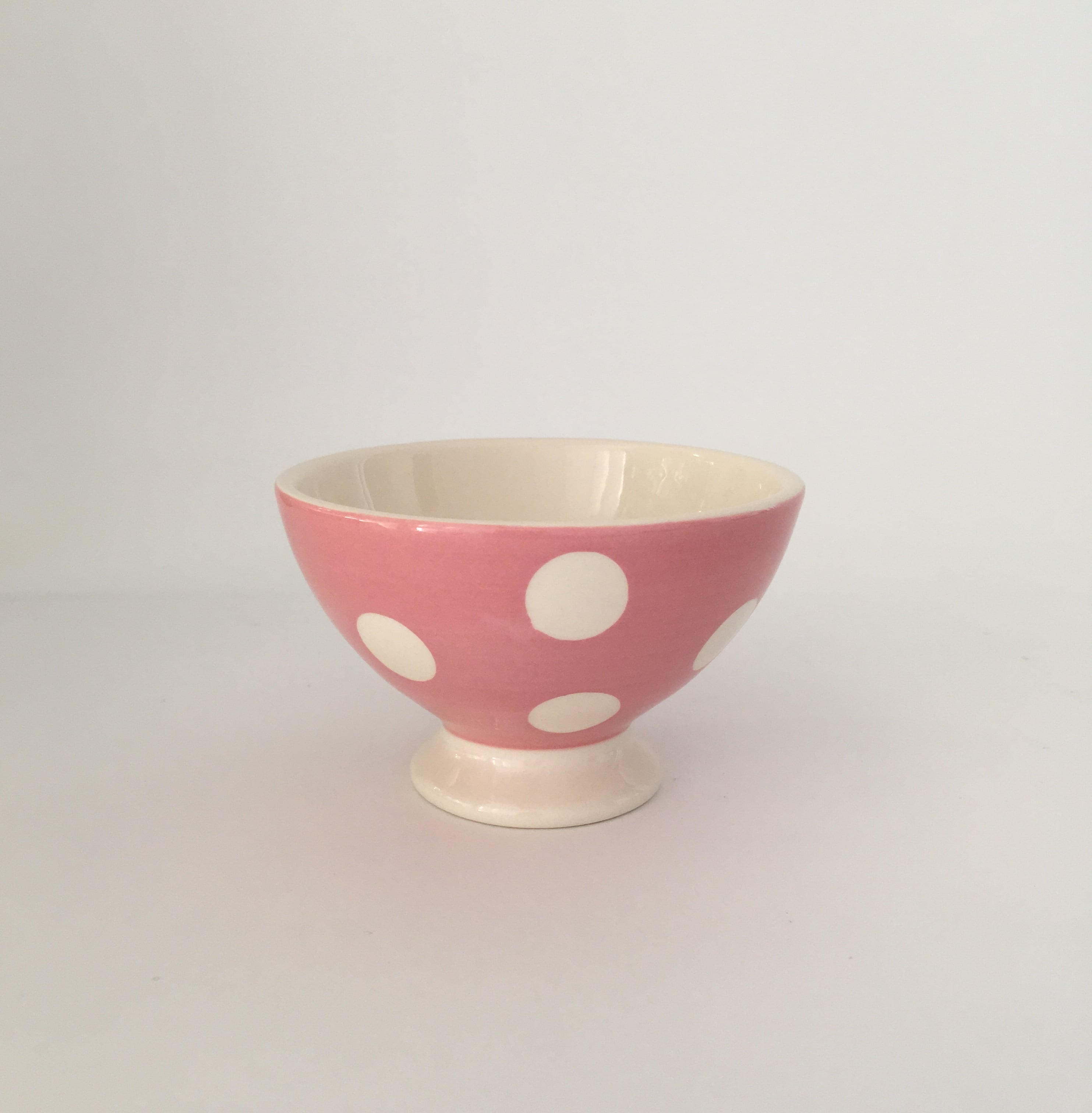 カフェオレボウル ミニ ピンク ドット 水玉 フランス アンティーク