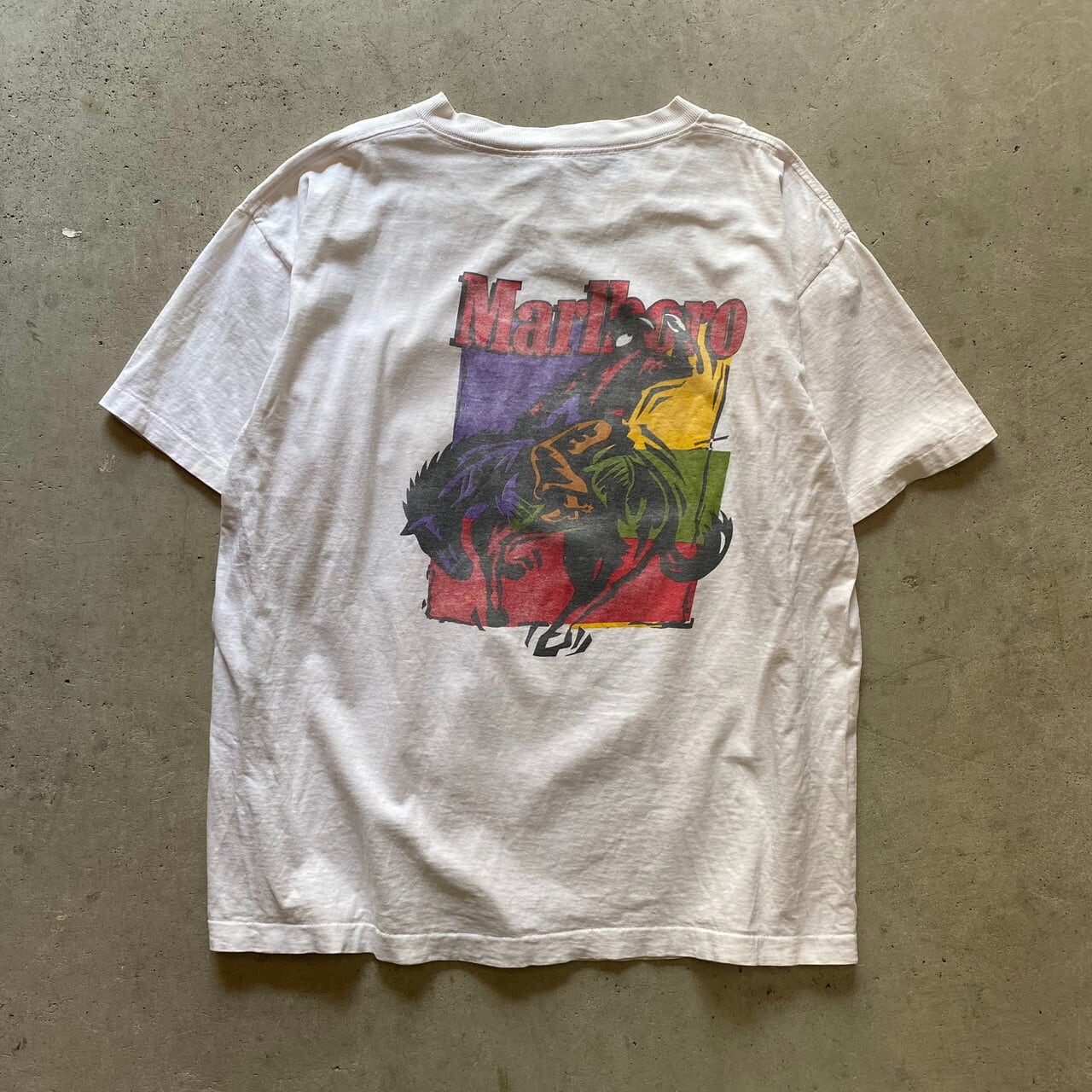 90年代 Alore Marlboro マルボロ トカゲ柄 バックプリント アドバタイジングTシャツ USA製 メンズL ヴィンテージ /evb001949