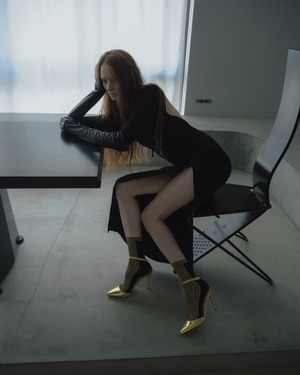 FAKUI / 【22−24cm】color block  lame  socks FK-111