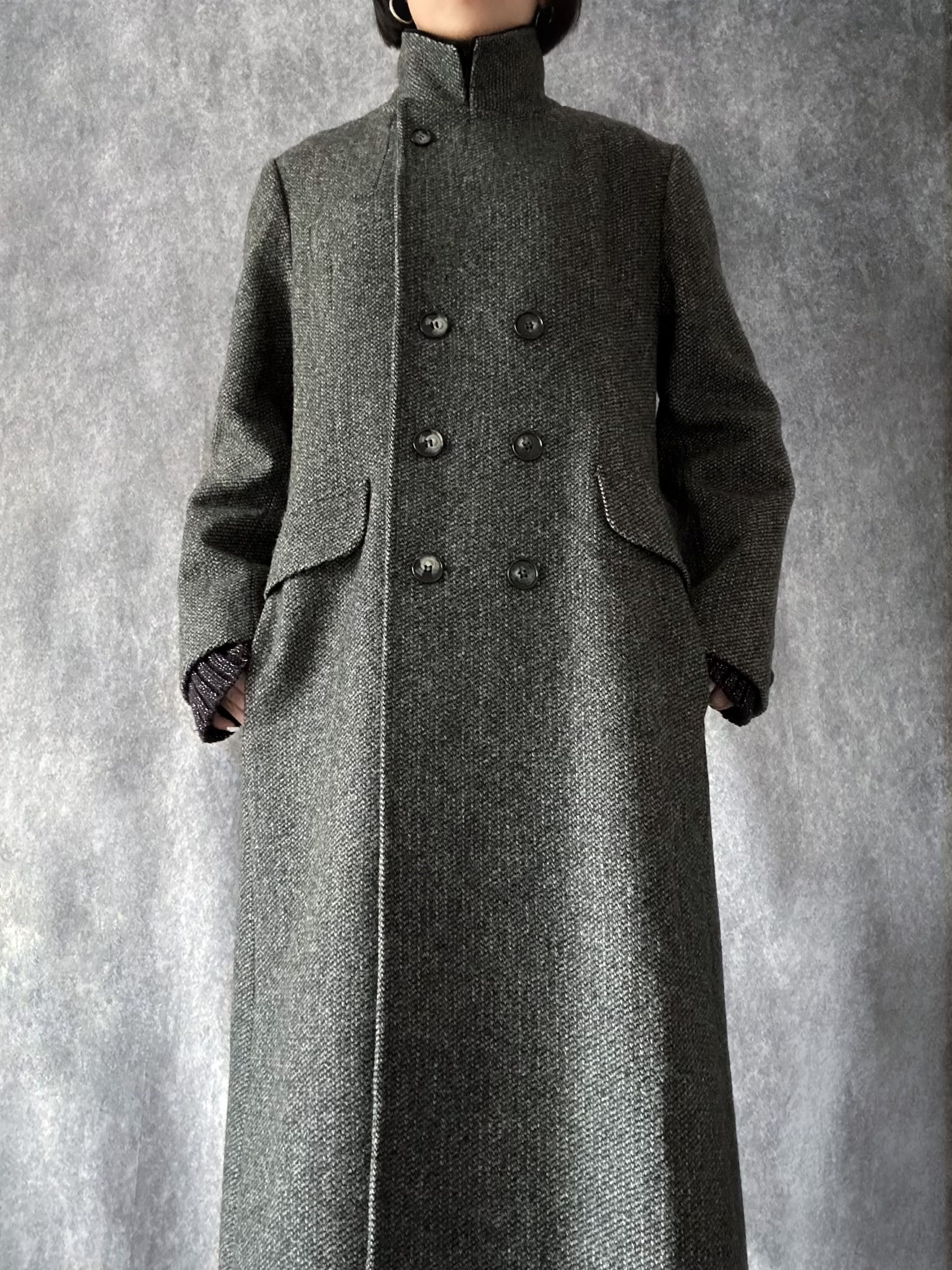 90s 2way purewool stand collar chester coat 90年代 ウールコート