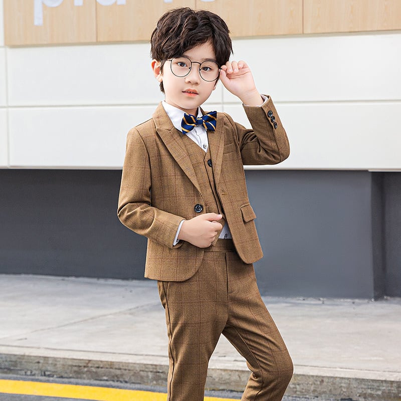 スーツ タキシード 上着 男の子用 5点セット 子供服 ベスト付 ...