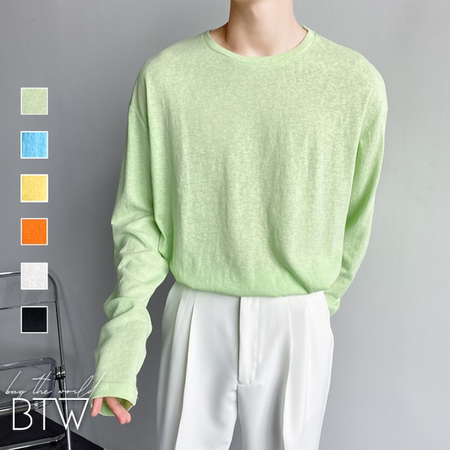 【韓国メンズファッション】コットンカラーTシャツ トレンド シンプル カジュアル 無地 カラバリ豊富 BW2457