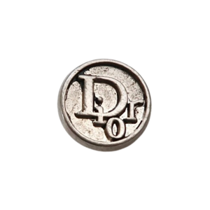 【VINTAGE Christian Dior BUTTON】メタルシルバーロゴボタン 15mm D-26002