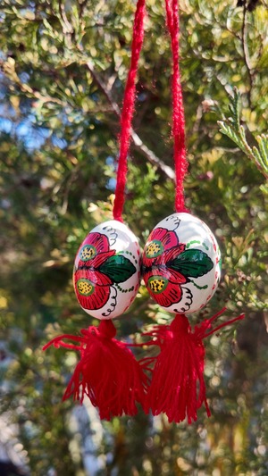 装飾用木製プィサンカ　小（イースターエッグ）　コロミヤモデル　