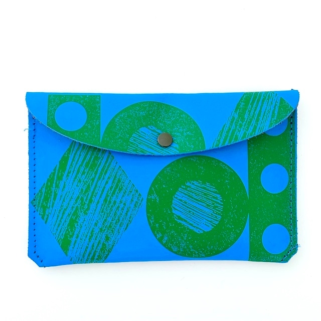 Ark Colour Design "THROW SOME SHAPES - LARGE PURSE" Cornflower/Green 本革 財布 カードケース