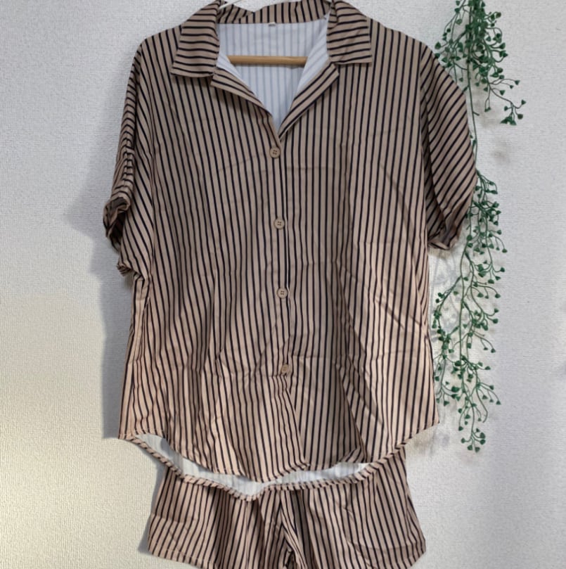 即納現品限り訳ありsale【ladies】stripe desigh pajama