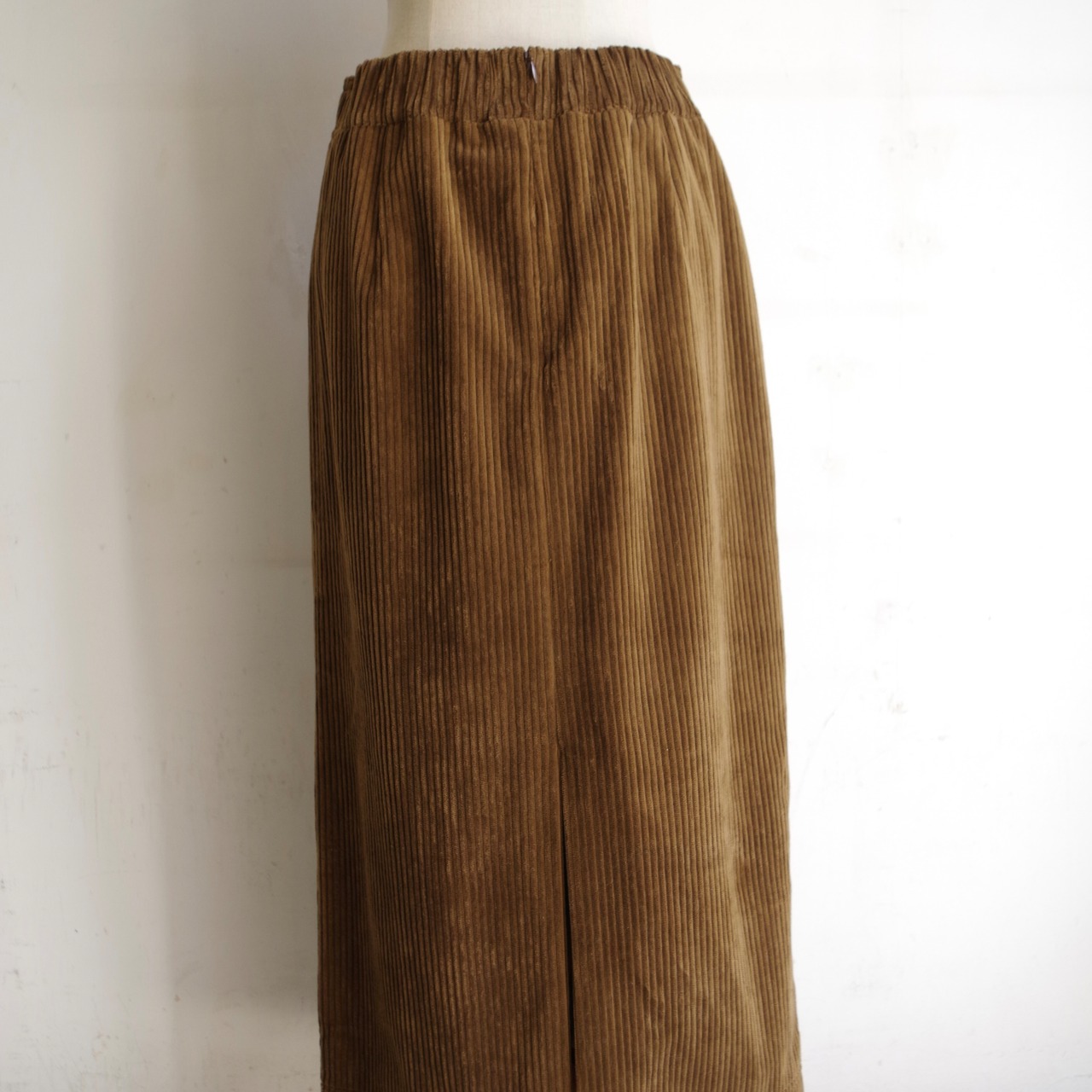 SINME コーデュロイ ロングスカート ショート　ブラウン
