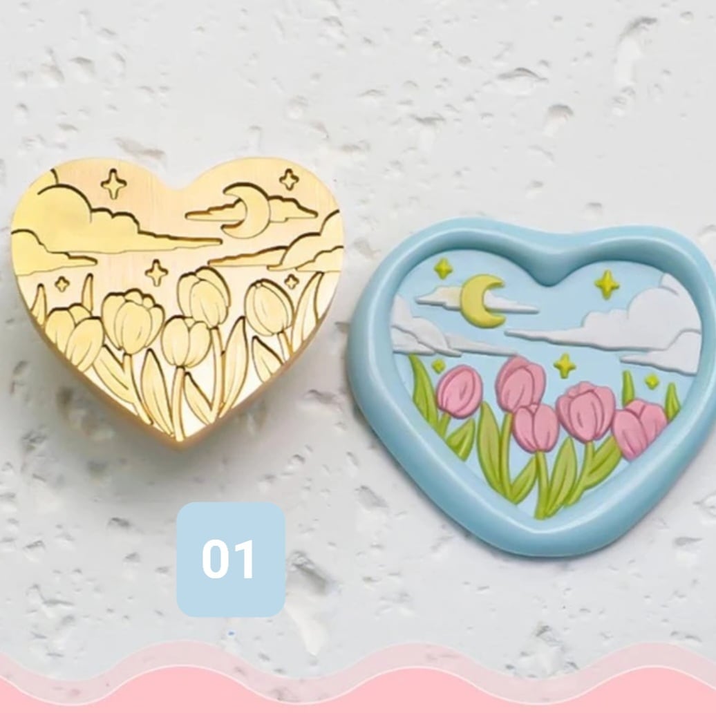 お取り寄せ】ハート型シーリングスタンプヘッド各種①（ヘッドのみ  